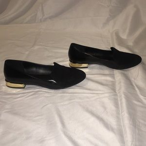 Leather and suede loafers